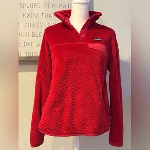Women’s Patagonia Re-Tool Half Snap Fleece Pullover Jacket in Red